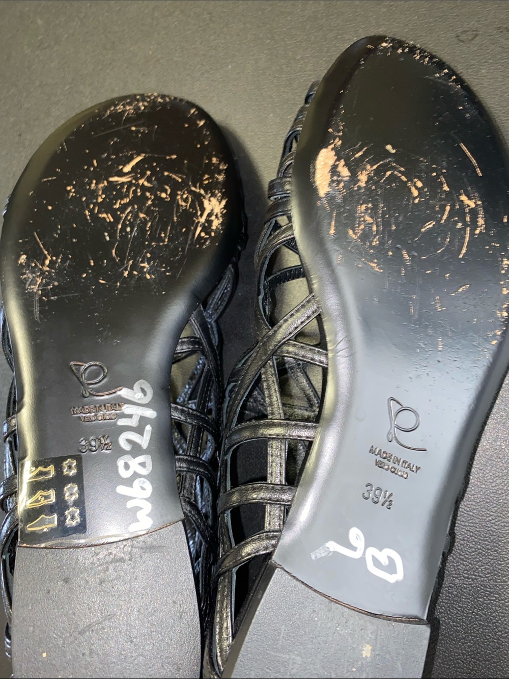 Simone Castelletti • Made in Italy • Black • Leather • Cage Sandal • Size 9 - Picture 7 of 7